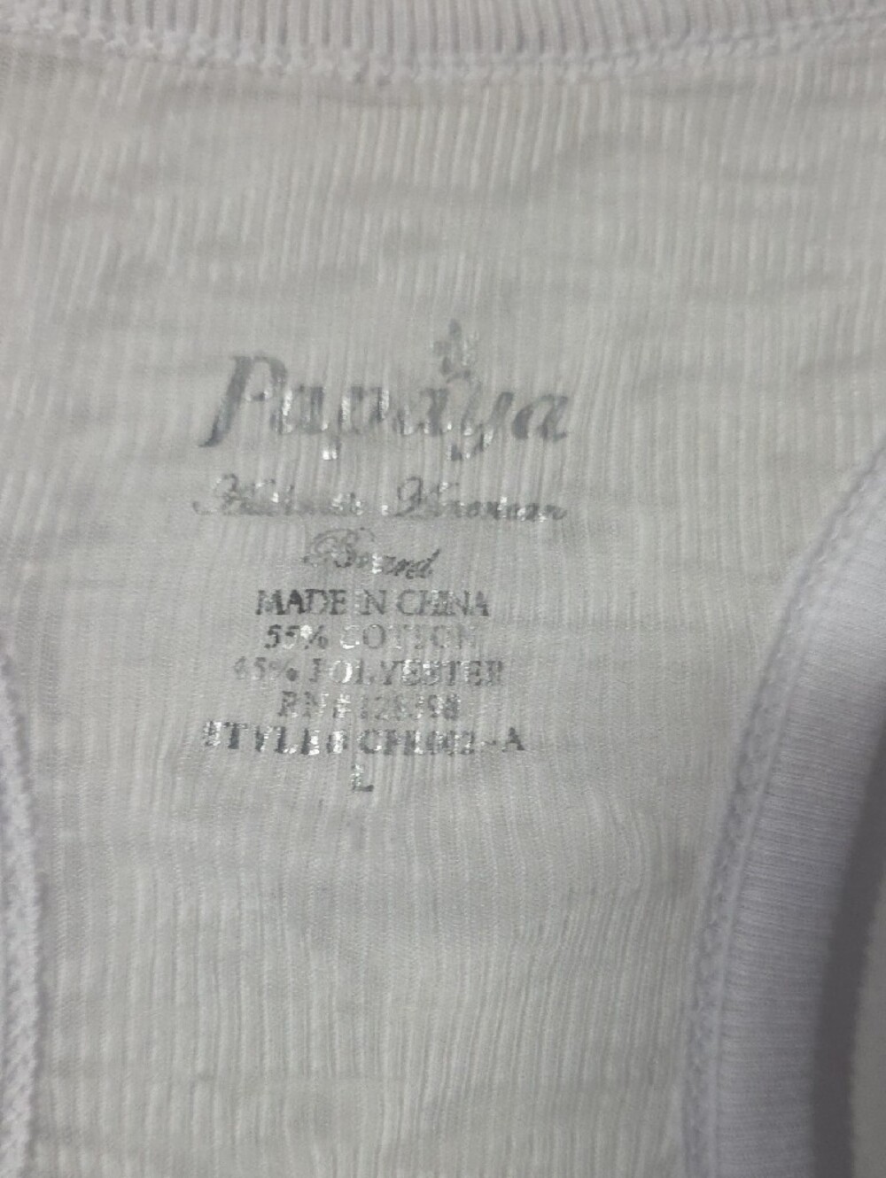 Papaya White Ribbed Racerback Tank - Picture 2 of 3
